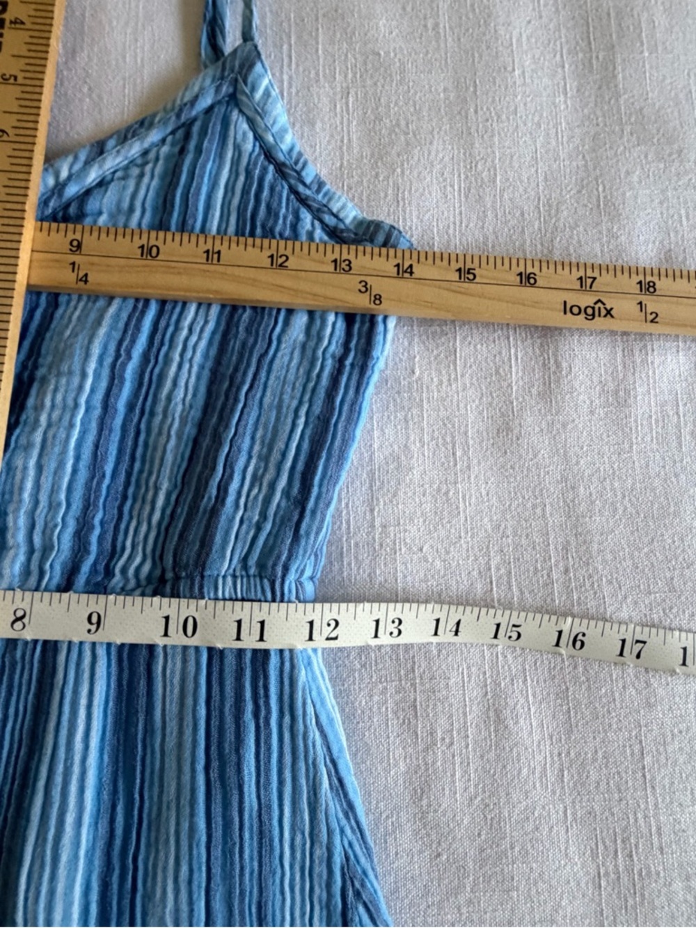 Aerie Dress Womens S Striped Button Front Ruffle Hem Midi Sundress Summer Boho - Picture 6 of 10